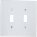 Leviton 2-Gang Plastic Oversized Toggle Switch Wall Plate, White 001-88109